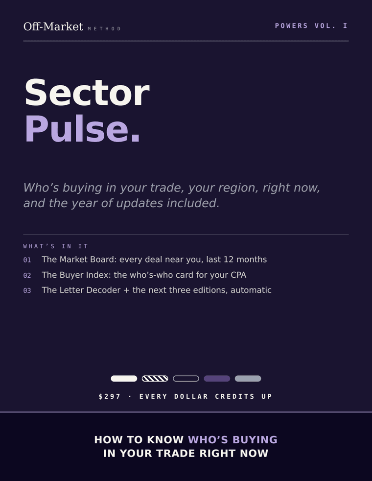 Sector Pulse, an Off-Market Method cover