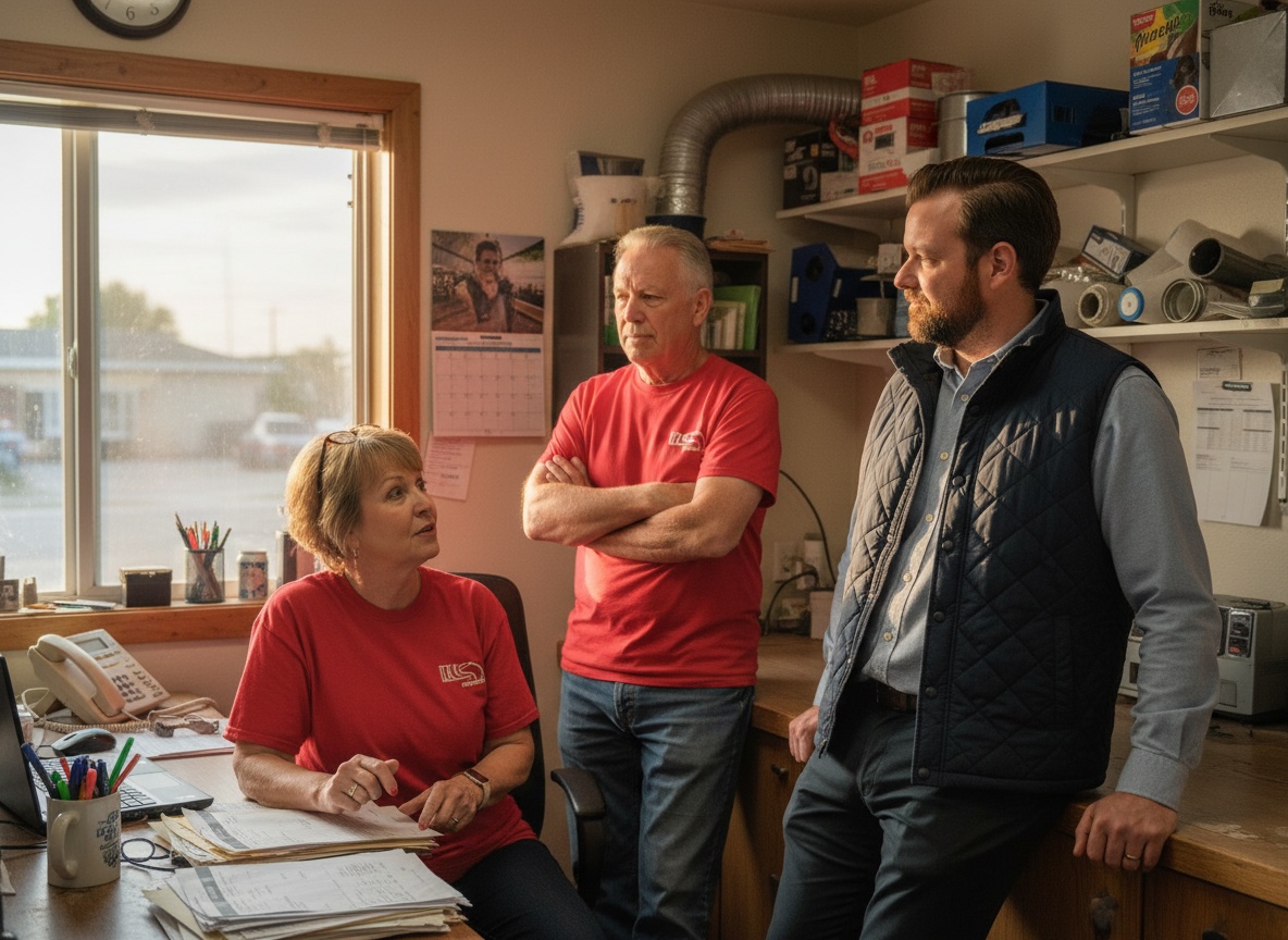 Ron Smith in his family's HVAC shop